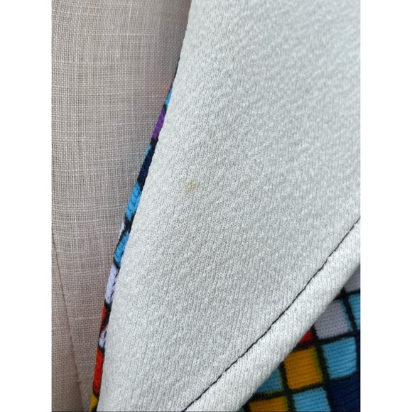 Vintage 60s Mod Colorful Floral Geometric Wide Collar Button Up Shirt - Picture 12 of 13